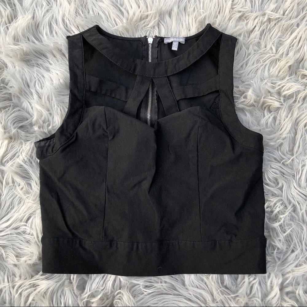 Charlotte Russe Cut Out Black Tank Top Medium M